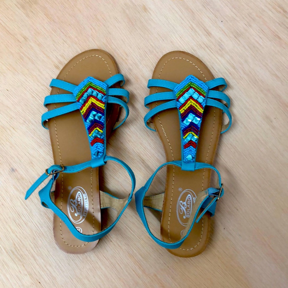 Women’s Patterned Teal Sandals